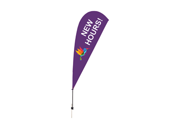 10' Teardrop Feather Flags || Tradeshow Signage || 1 Sided, Ground Spike