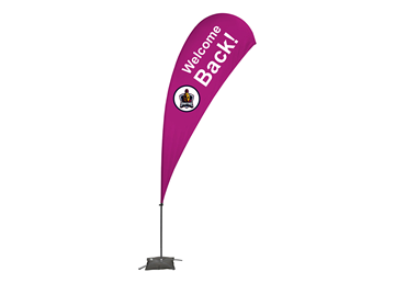 13.5' Teardrop Feather Flags || Tradeshow Signage || 1 Sided, Cross Base