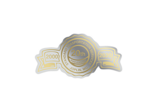 Anniversary Seal Foil & Embossed Labels || Custom Labels || 1 3/8" x 2 5/8"