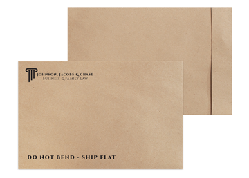 Custom TerraBoard™ Envelope 12 1/2" x 19" || Custom Envelopes || Black Imprint