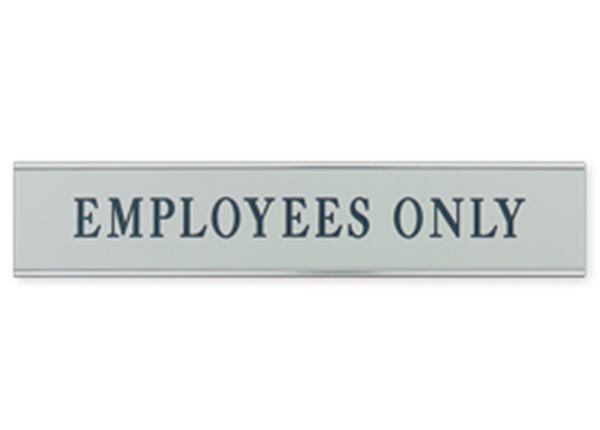 Engraved Sign with Metal Flush Wall Mount Holder || Custom Indoor Signs || Horizontal, 10" x 2"