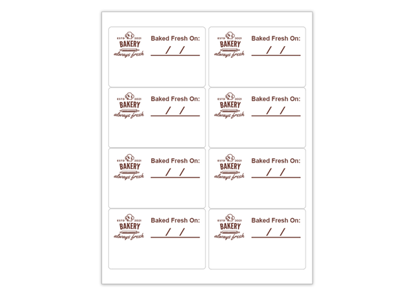 Rectangle Sheet Labels || Custom Laser Sheet Labels || 2 1/2" x 4", 8/Sheet, 1 Color