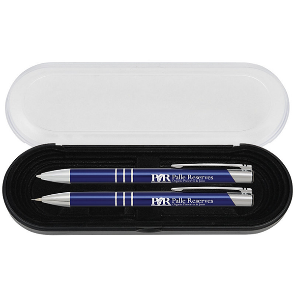 Triple Classic Pen and Pencil Set || Custom Gift Sets || Laser Engraved Silver