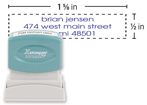 Xstamper® N10 Stamp || Custom Pre-Inked Stamps || 1/2" x 1 5/8" Impression