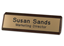 Engraved Walnut Desk Bar with Plastic Nameplate  || Custom Indoor Signs || Horizontal, 8 1/2" x 2 1/2"