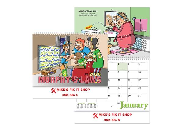 Murphy's Law Wall Calendar || Custom Calendars and Planners || Spiral, Screen Printed